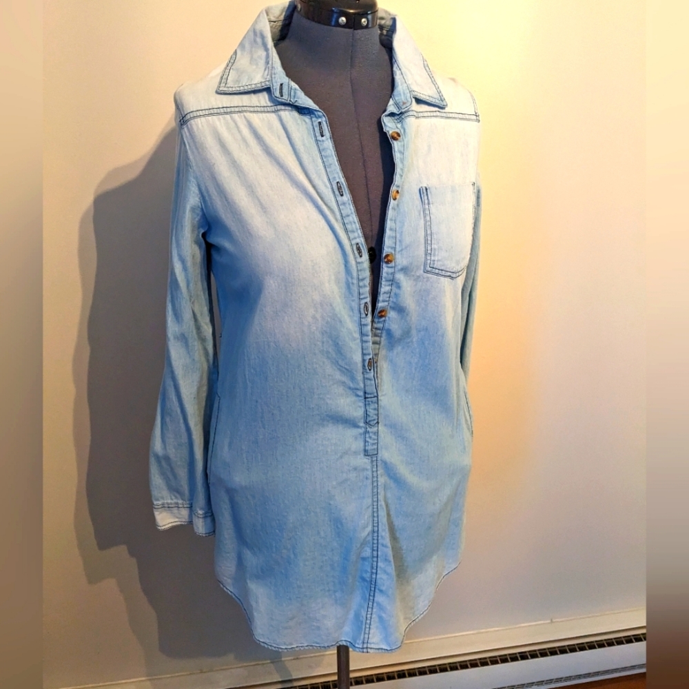 Denim button up, size Large